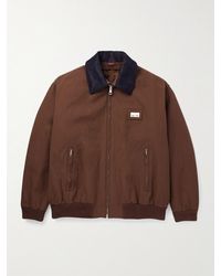 Gucci - Logo-Appliquéd Suede-Trimmed Padded Cotton-Canvas Blouson Jacket - Lyst