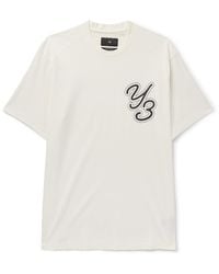 Y-3 - Oversized Logo-print Cotton-blend Jersey T-shirt - Lyst