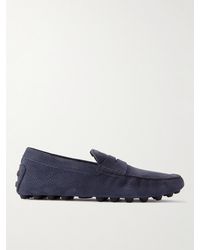 Tod's - City Shearling-lined Nubuck Driving Shoes - Lyst
