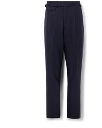 dunhill - Straight-Leg Pleated Pinstriped Wool Suit Trousers - Lyst