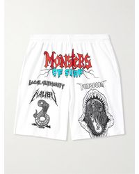 Local Authority - Monsters Of Surf Straight-leg Logo-print Cotton-jersey Shorts - Lyst
