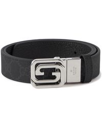 Gucci - 3cm Reversible Monogrammed Supreme Coated-canvas And Full-grain Leather Belt - Lyst