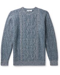 Inis Meáin - Aran-knit Merino Wool And Cashmere-blend Sweater - Lyst
