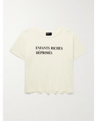 Enfants Riches Deprimes - Cropped Distressed Logo-print Cotton-jersey T-shirt - Lyst