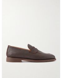 Brunello Cucinelli - Flex Waxed-suede Penny Loafers - Lyst
