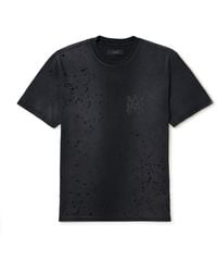 Amiri - Shotgun Logo-print Distressed Cotton-jersey T-shirt - Lyst