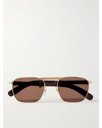 Cartier - Première Square-frame Gold-tone And Wood Sunglasses - Lyst