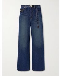 Sacai - Belted Wide-leg Jeans - Lyst