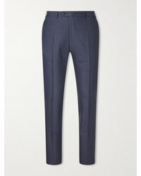 Canali - Tapered Linen And Wool-Blend Twill Suit Trousers - Lyst