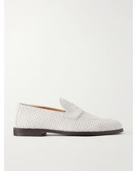 Brunello Cucinelli - Woven Suede Penny Loafers - Lyst