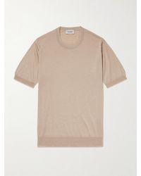 John Smedley - Hilcote Merino Wool And Sea Island Cotton-blend T-shirt - Lyst