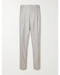 Brunello Cucinelli - Tapered Pleated Cashmere And Silk-blend Suit Trousers - Lyst
