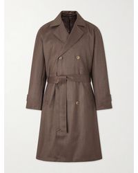 De Bonne Facture - Grandad Double-Breasted Wool And Cotton-Blend Coat - Lyst