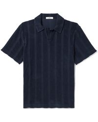 MR P. - Striped Cotton-terry Polo Shirt - Lyst