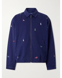 Polo Ralph Lauren - Logo-Embroidered Cotton-Twill Blouson Jacket - Lyst