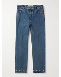 Valentino Garavani - Slim-Fit Straight-Leg Embellished Jeans - Lyst