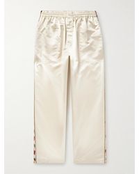 Bode - Candyfloss gerade geschnittene Jogginghose aus Satin mit Besatz aus besticktem Voile - Lyst