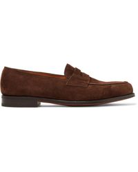 John Lobb - Lopez Suede Penny Loafers - Lyst