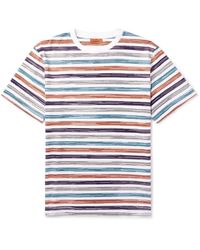Missoni - Striped Space-dyed Cotton-jersey T-shirt - Lyst