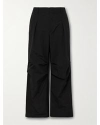 LE17SEPTEMBRE - Straight-leg Pleated Crinkled-shell Trousers - Lyst