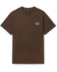 A.P.C. - Logo-Embroidered Cotton-Jersey T-Shirt - Lyst