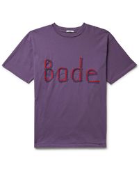 Bode - Ric Rac-trimmed Cotton-jersey T-shirt - Lyst