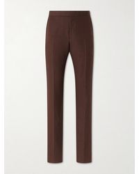 Ralph Lauren - Straight-Leg Silk And Linen-Blend Suit Trousers - Lyst