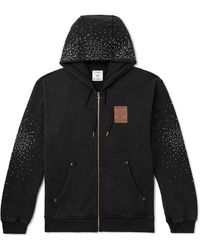 CASABLANCA - La Prémonition Logo-appliquéd Crystal-embellished Printed Organic Cotton-jersey Zip-up Hoodie - Lyst