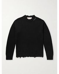 Marni - Pullover aus Baumwolle mit Logostickerei in Distressed-Optik - Lyst