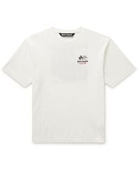 Palm Angels - Racing Logo-embroidered Printed Cotton-jersey T-shirt - Lyst
