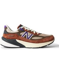 New Balance - 990V6 Leather-Trimmed Suede And Mesh Sneakers - Lyst