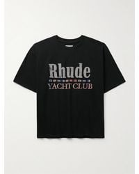 Rhude - T-shirt in jersey di cotone con logo Flag - Lyst
