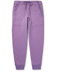 Tom Ford - Tapered Garment-dyed Cotton-jersey Sweatpants - Lyst
