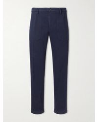 Canali - Straight-Leg Cotton-Blend Twill Trousers - Lyst