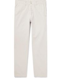 Hartford - Tyron Slim-Fit Straight-Leg Cotton And Linen-Blend Trousers - Lyst