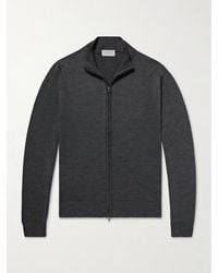 John Smedley - Claygate Merino Wool Zip-up Cardigan - Lyst