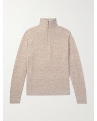 Massimo Alba - Seth Linen And Cashmere-blend Half-zip Sweater - Lyst