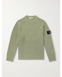 Stone Island - Ribbed Cotton-Bouclé Sweater - Lyst