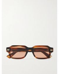 Bottega Veneta - Intrecciato Square-frame Acetate And Gold-tone Sunglasses - Lyst