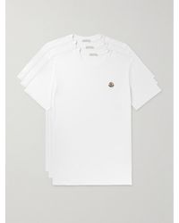 Moncler - Three-pack Logo-appliquéd Cotton-jersey T-shirts - Lyst
