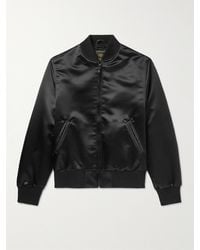 Golden Bear - Sukajan Leather-Trimmed Satin Bomber Jacket - Lyst