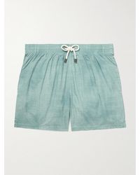 Canali - Straight-Leg Mid-Length Printed Swim Shorts - Lyst