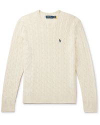 Polo Ralph Lauren - Slim-fit Cable-knit Wool And Cashmere-blend Sweater - Lyst
