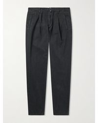 Slowear - Incotex Division Straight-Leg Pleated Cotton And Cashmere-Blend Twill Trousers - Lyst