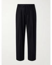 Barena - Mado Wide-Leg Wool-Blend Drawstring Trousers - Lyst
