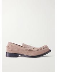Loewe - Bobine Logo-Debossed Suede Loafers - Lyst