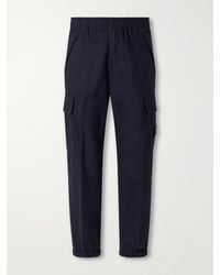 Stone Island - Garment-Dyed Wool-Blend Nylon Flannel-Tc Cargo Sweatpants - Lyst