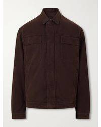 Altea - Godfrey Padded Garment-Dyed Stretch-Cotton Twill Overshirt - Lyst