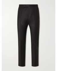 Thom Sweeney - Tapered Wool And Cashmere-Blend Flannel Suit Trousers - Lyst