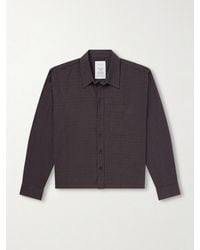 mfpen - Priority Checked Cotton And Linen-Blend Shirt - Lyst
